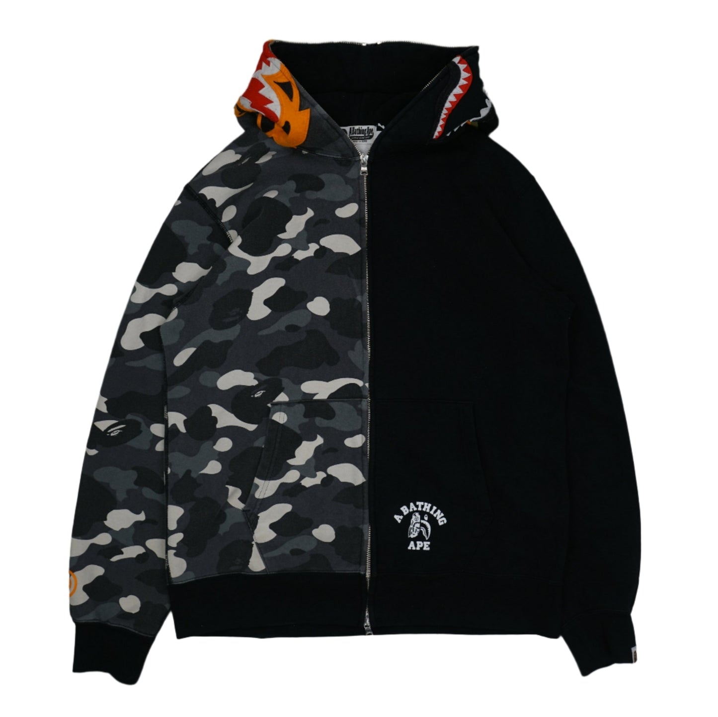 Bape City Camo Tiger Shark Half Hood Zip Hoodie