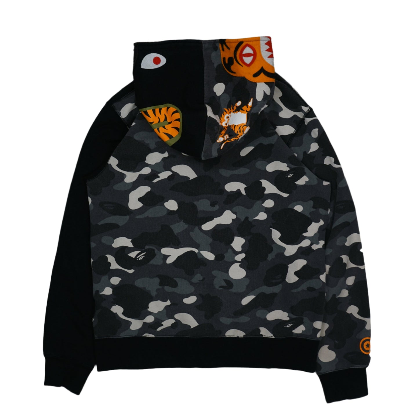 Bape City Camo Tiger Shark Half Hood Zip Hoodie