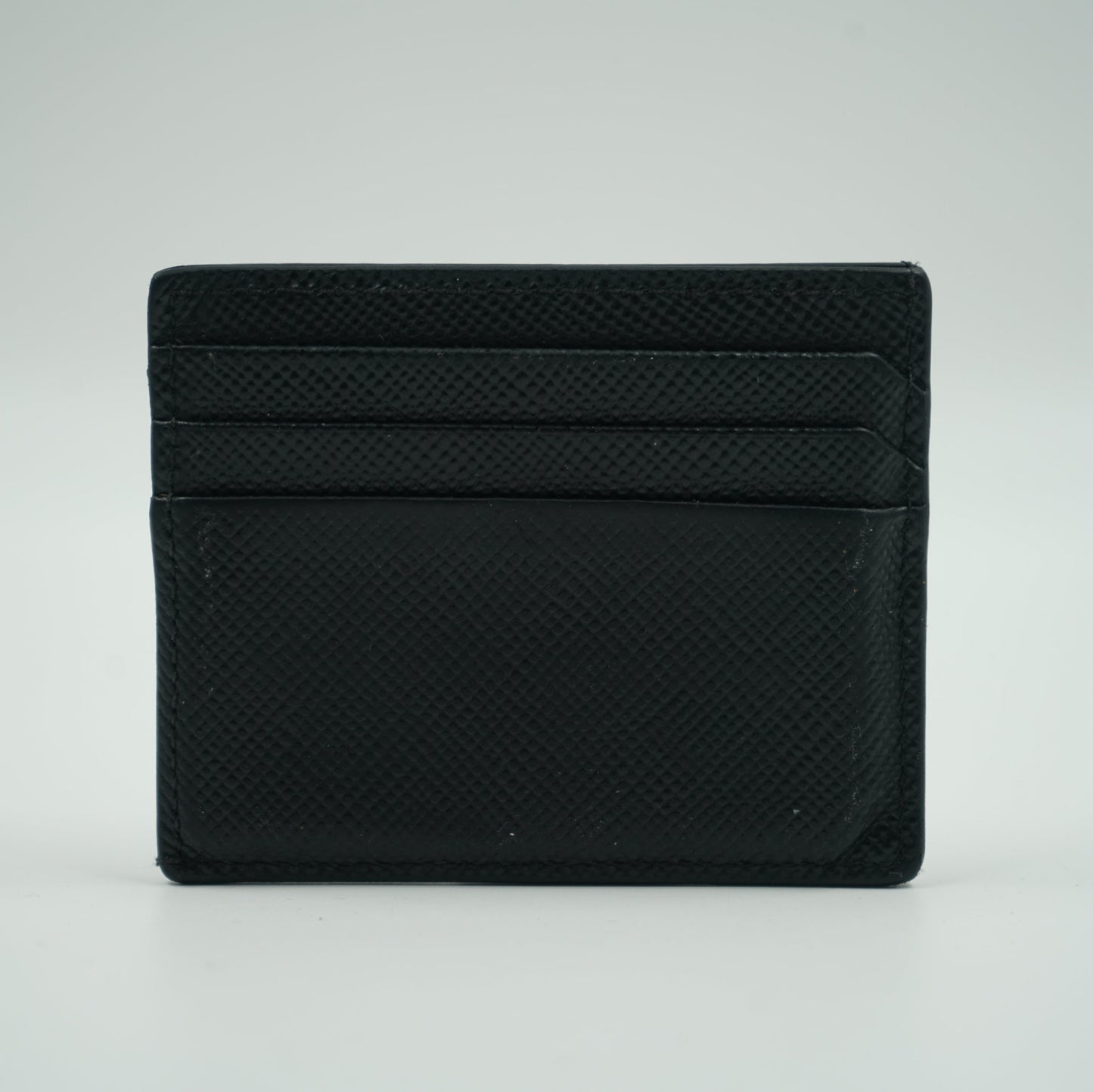 Prada Saffiano Black Leather Cardholder