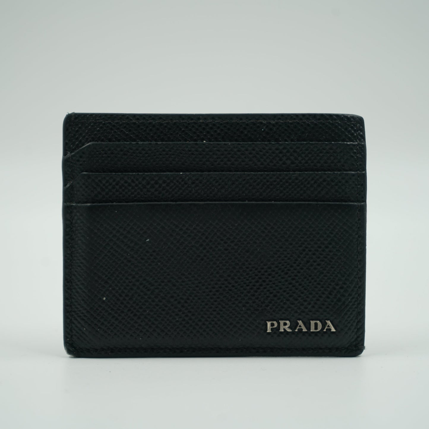 Prada Saffiano Black Leather Cardholder