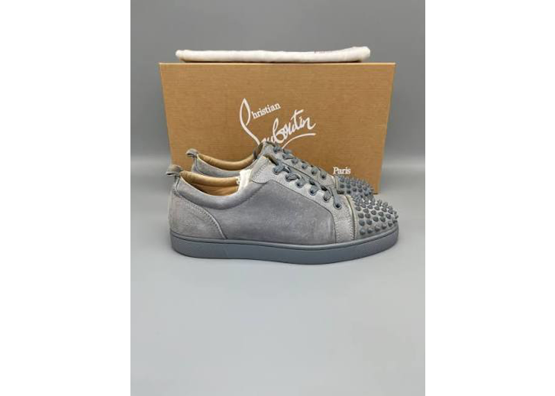 Christian Louboutin Grey Spikes Flat Sneakers