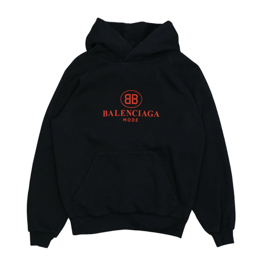 Balenciaga BB Red Logo Black Hoodie