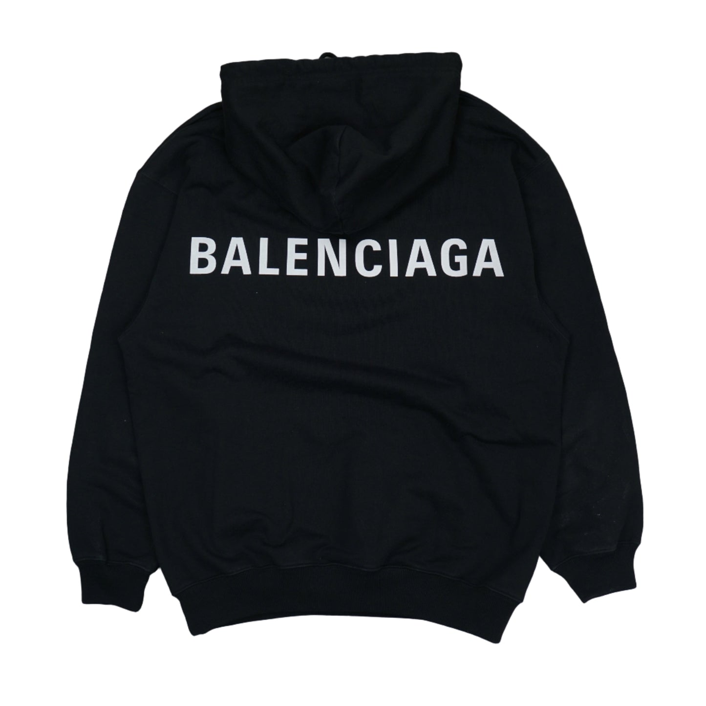 Balenciaga Back Logo Print Black Hoodie
