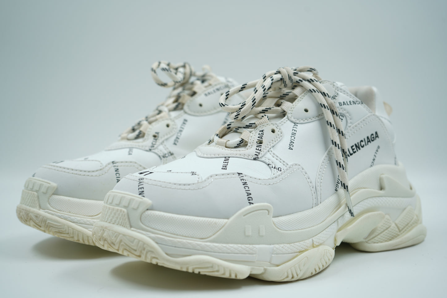 Balenciaga Triple S Allover Logo White