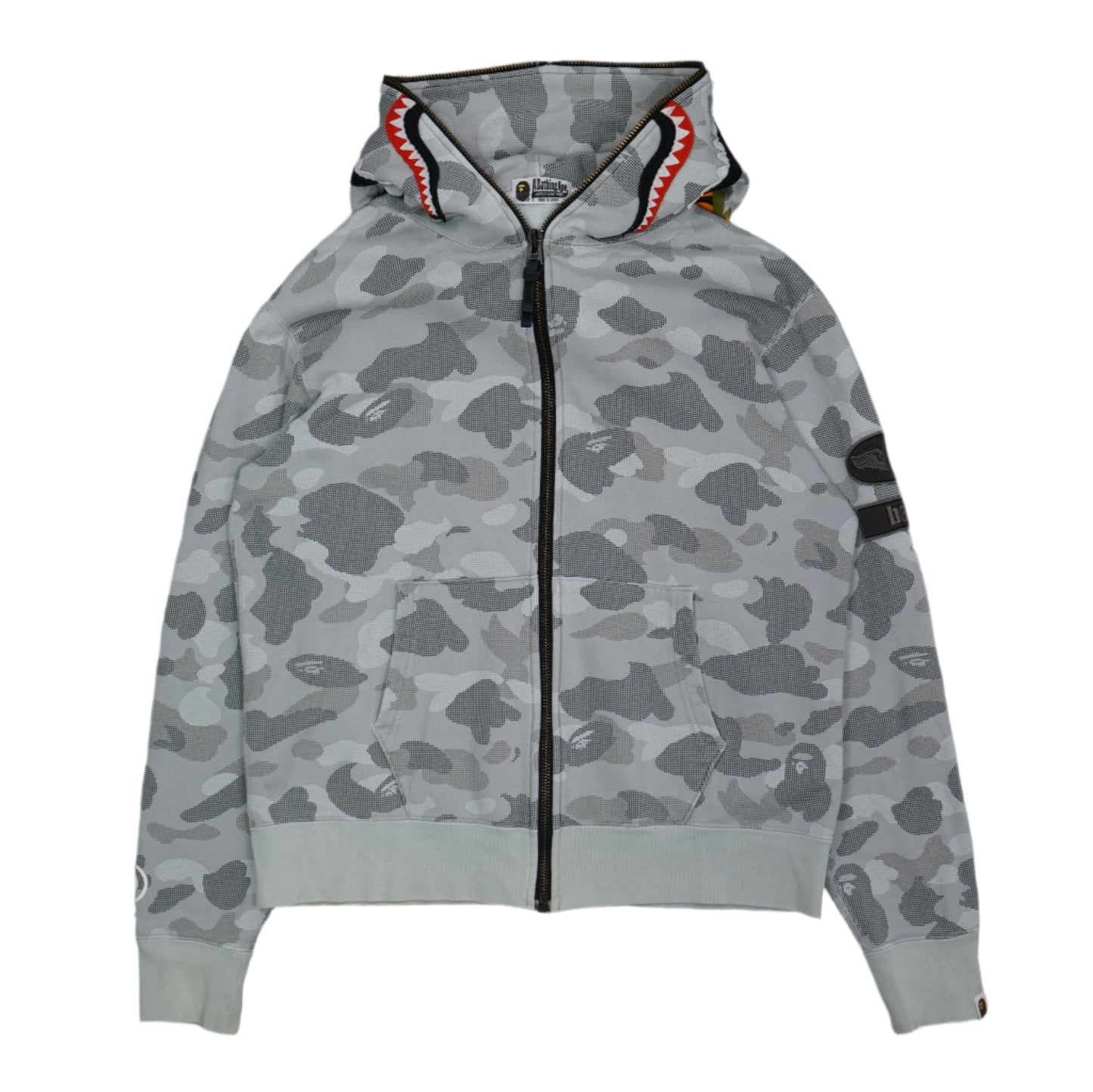 Bape Full Zip Shark Grey Hoodie