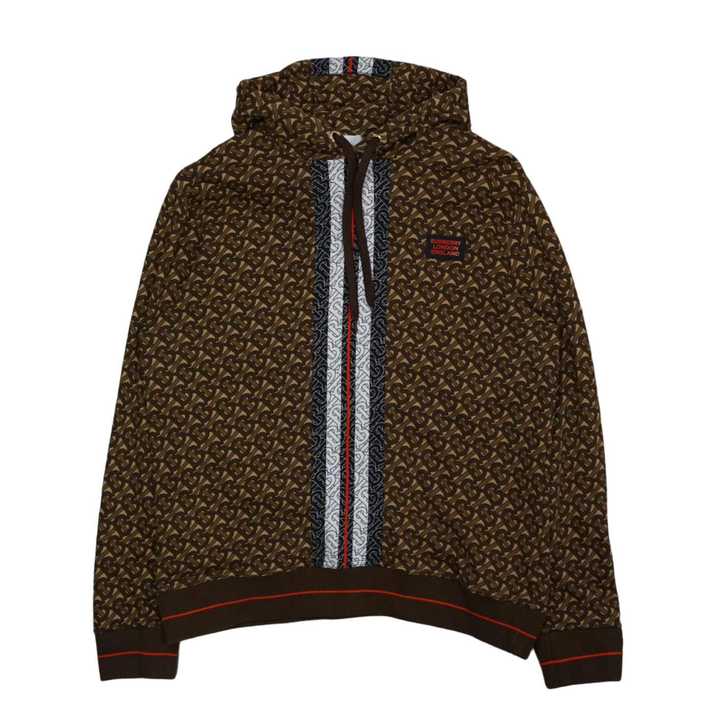 Burberry Monogram Logo Stripe Brown Hoodie