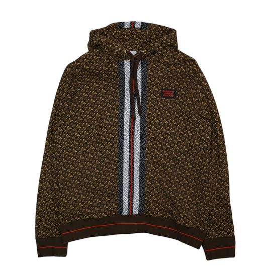 Burberry Monogram Logo Stripe Brown Hoodie