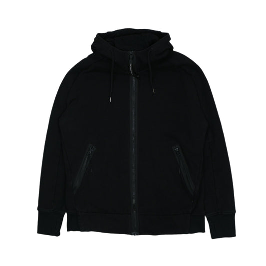 C.P Company Double Zip Pocket Zip Black Hoodie