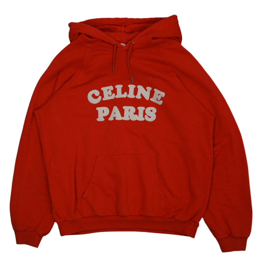 Celine x Hedi Slimare Red Logo Hoodie