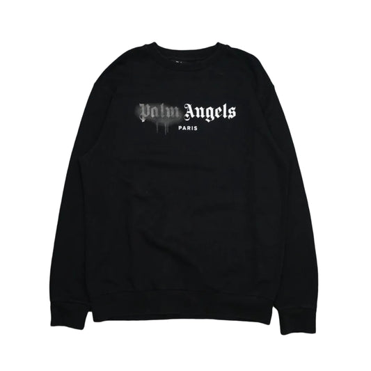 Palm Angels Spray Logo Paris Black Crewneck