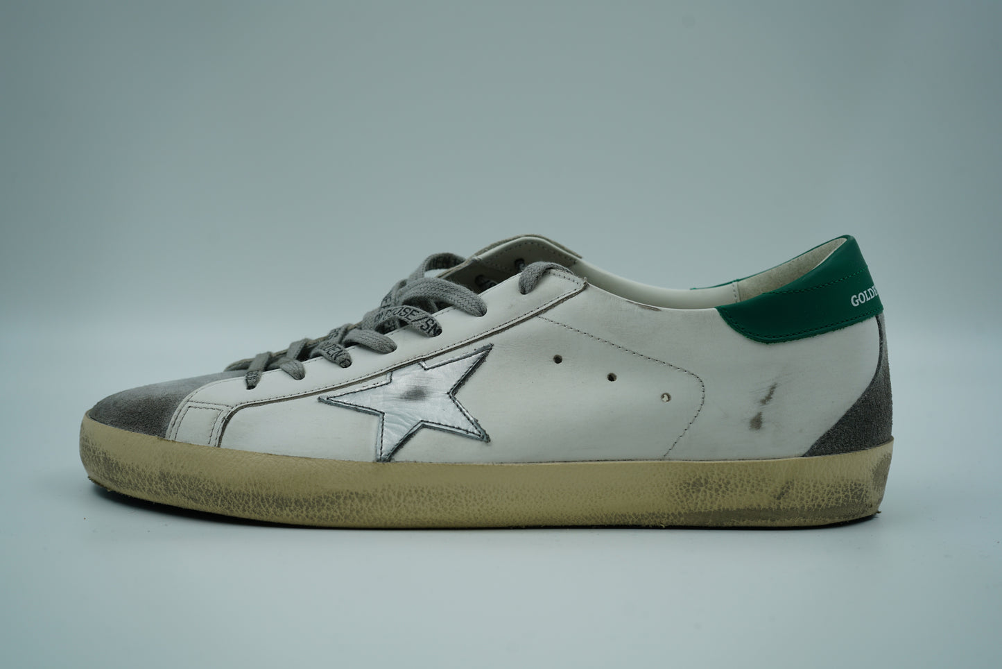 Golden Goose Super-Star White Silver Green