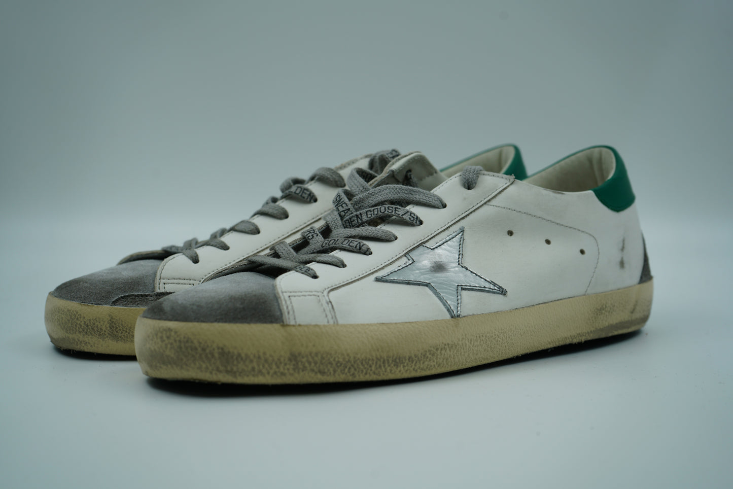 Golden Goose Super-Star White Silver Green