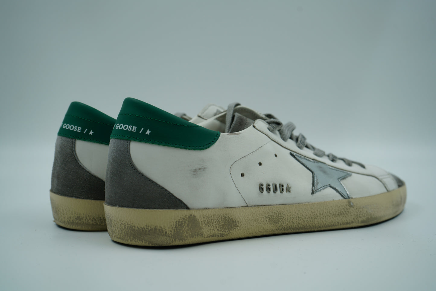 Golden Goose Super-Star White Silver Green