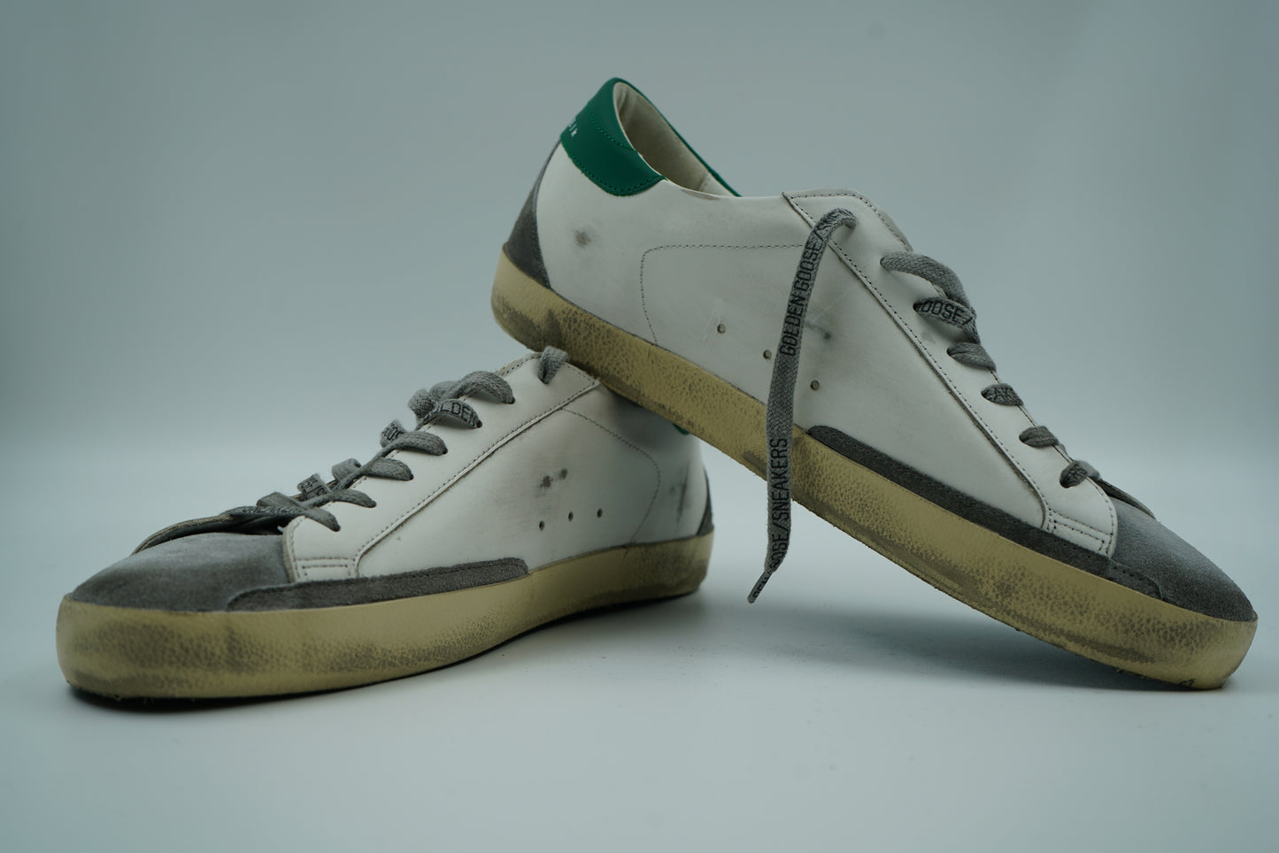 Golden Goose Super-Star White Silver Green