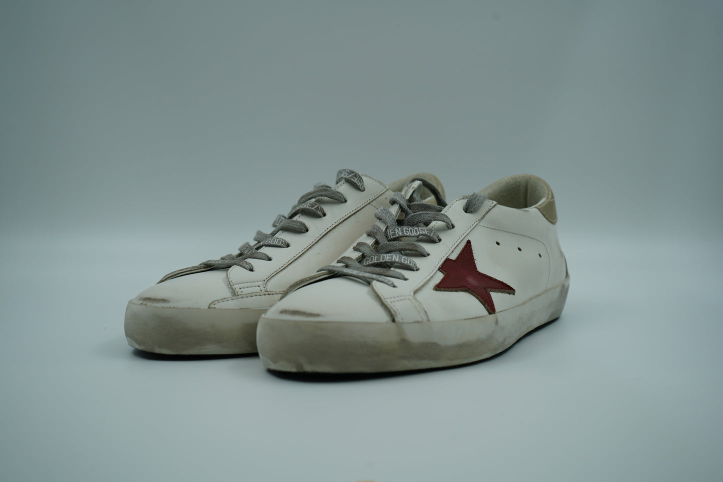 Golden Goose Super-Star White Leather Red Star