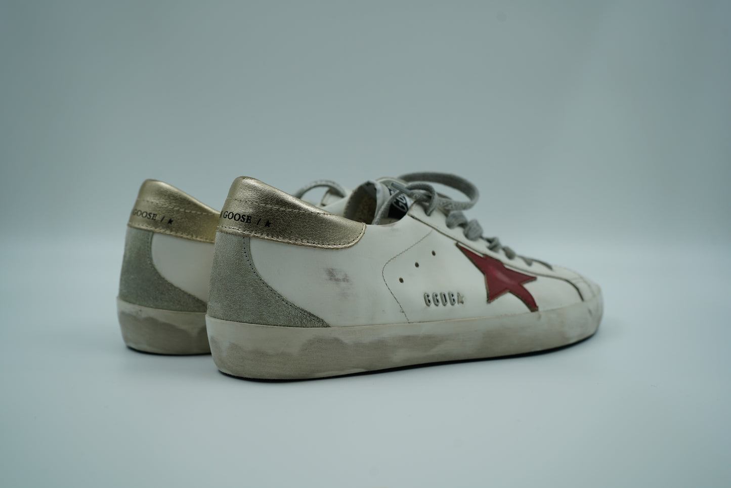 Golden Goose Super-Star White Leather Red Star