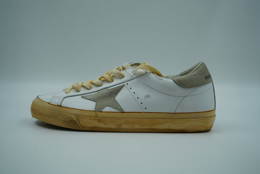 Golden Goose Super-Star Beige Sole White Leather