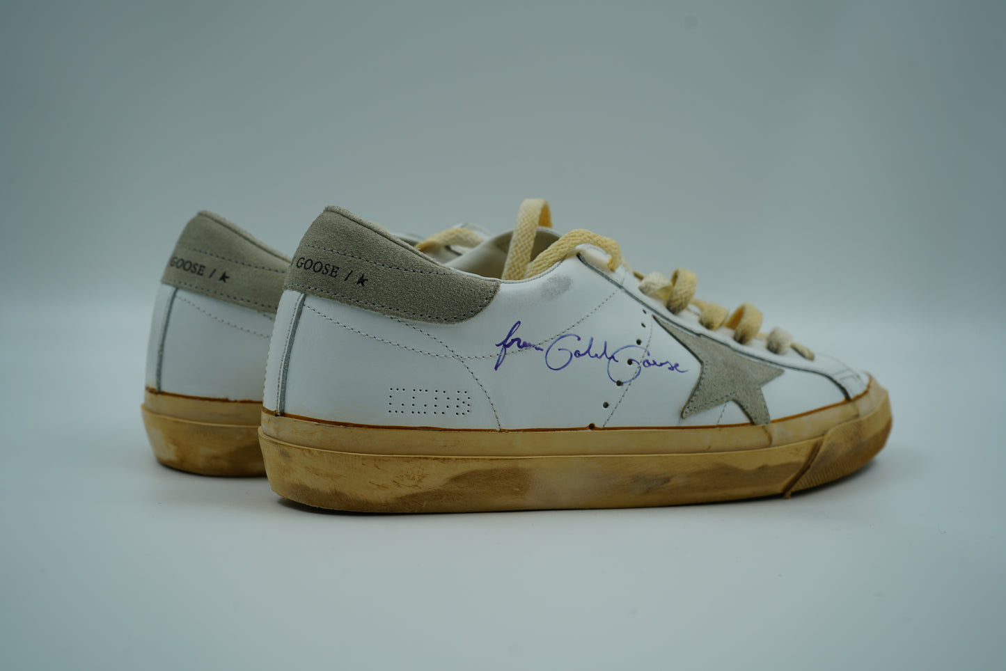 Golden Goose Super-Star Beige Sole White Leather