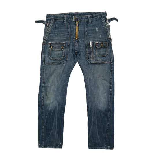Dsquared2 Saith Logo Vintage Pocket Blue Jeans