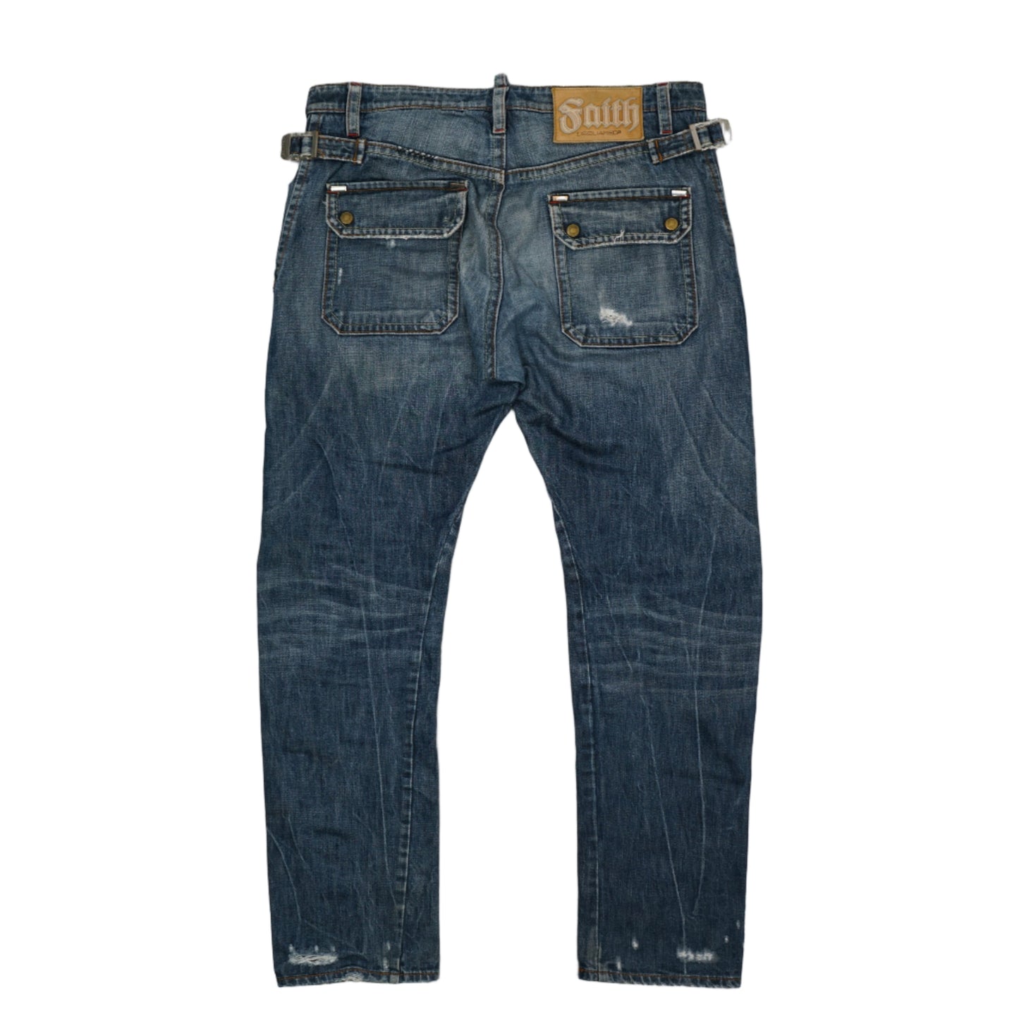 Dsquared2 Saith Logo Vintage Pocket Blue Jeans