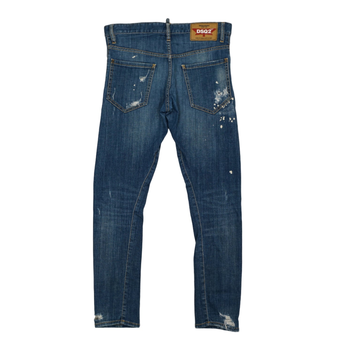 Dsquared2 Sexy Twist Jeans White Stains Blue Jeans