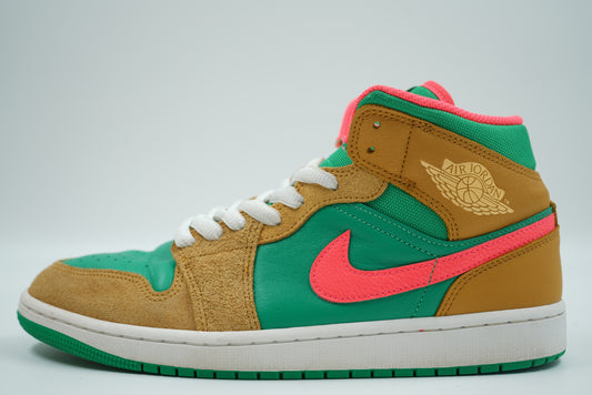 Air Jordan 1 Mid Wheat Watermelon
