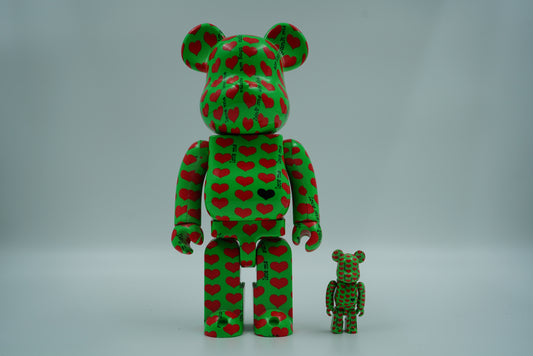 Bearbrick Green Heart 100%