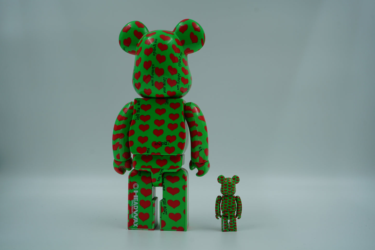 Bearbrick Green Heart 100%