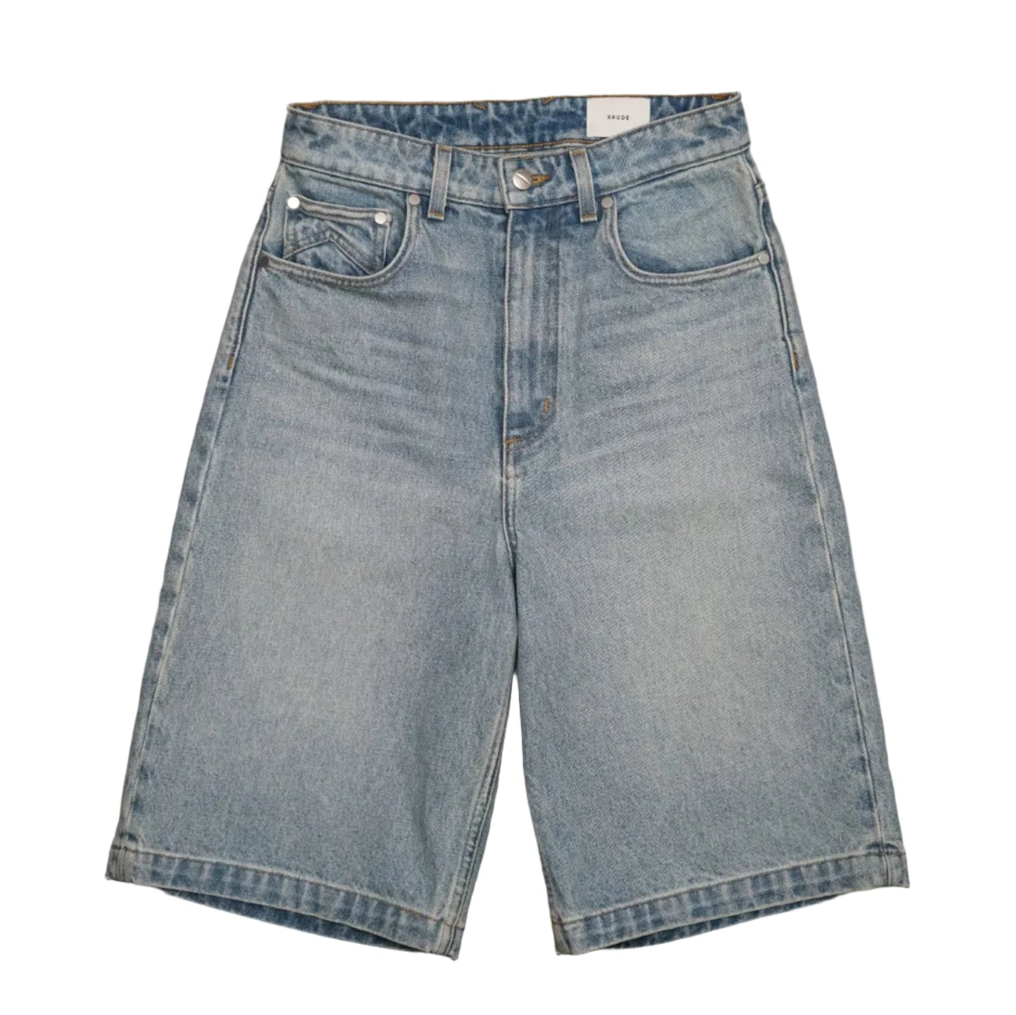 Rhude Blue Faded Denim Shorts