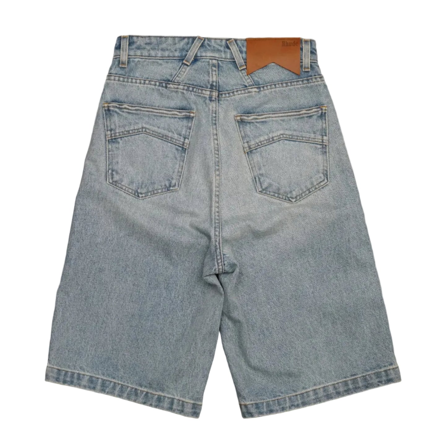 Rhude Blue Faded Denim Shorts