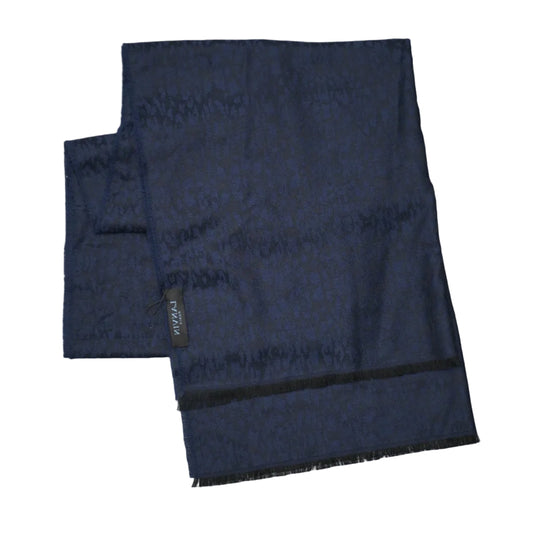 Lanvin Blue/Black Silk Scarf