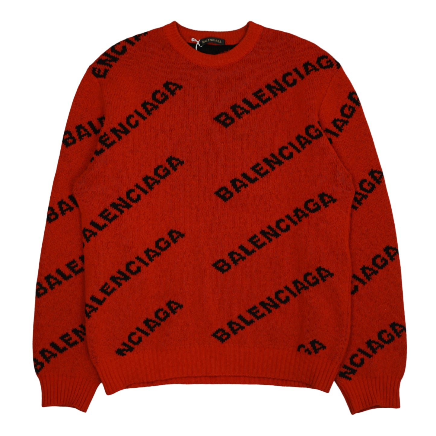 Balenciaga Multi Logo Red Knitwear