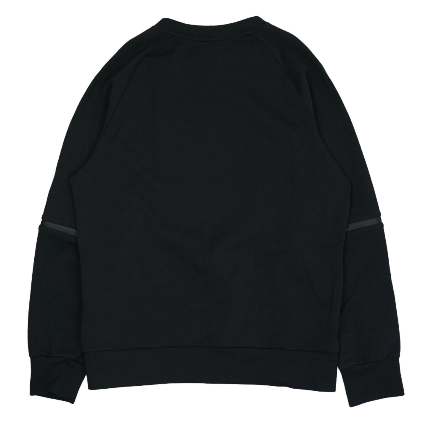 Fendi Black Logo Patch Knit-Zipper Black Crewneck