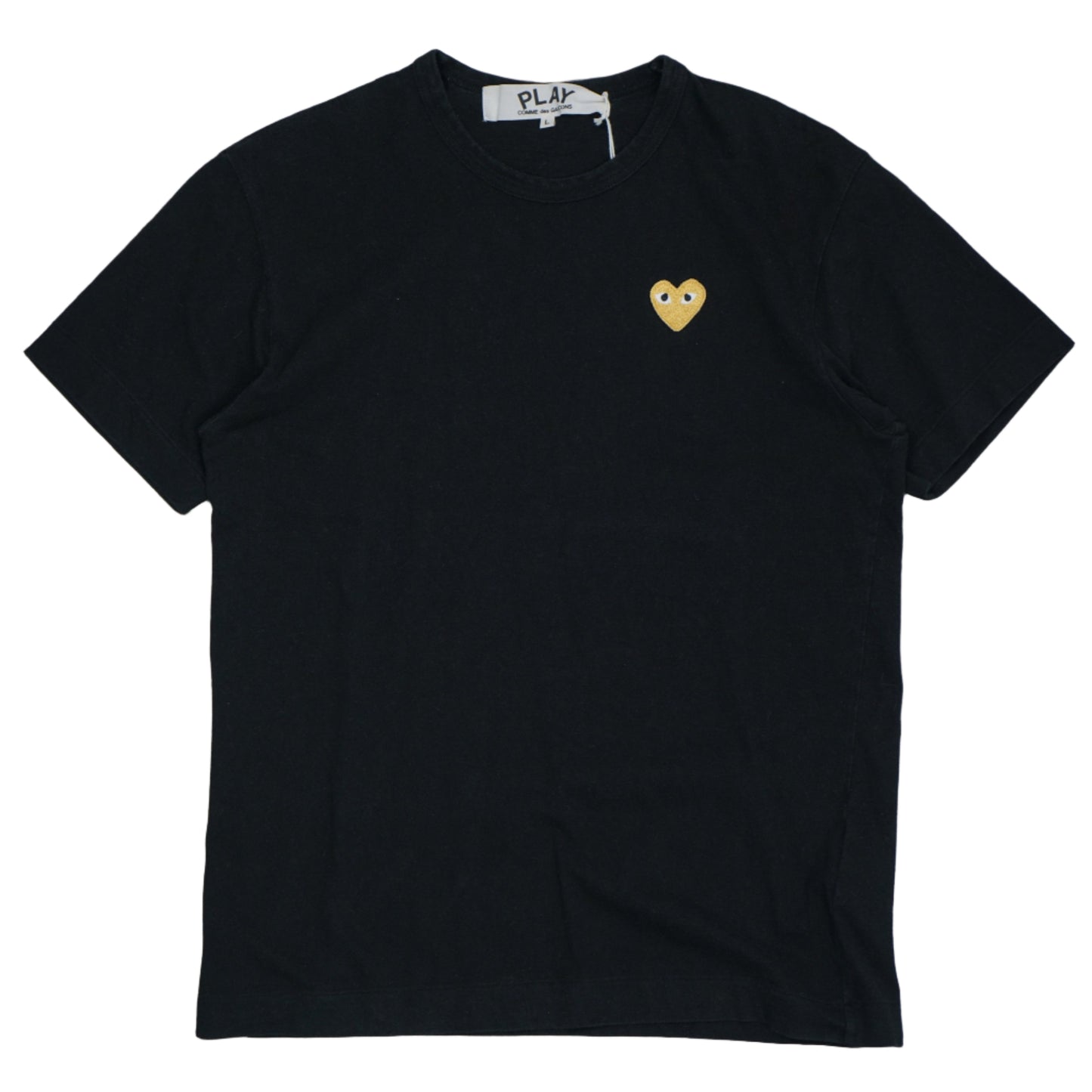 Comme Des Garcons Gold Heart Black T-Shirt