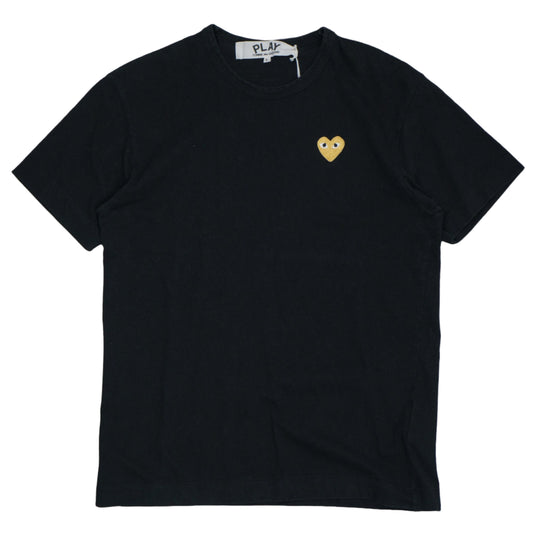 Comme Des Garcons Gold Heart Black T-Shirt