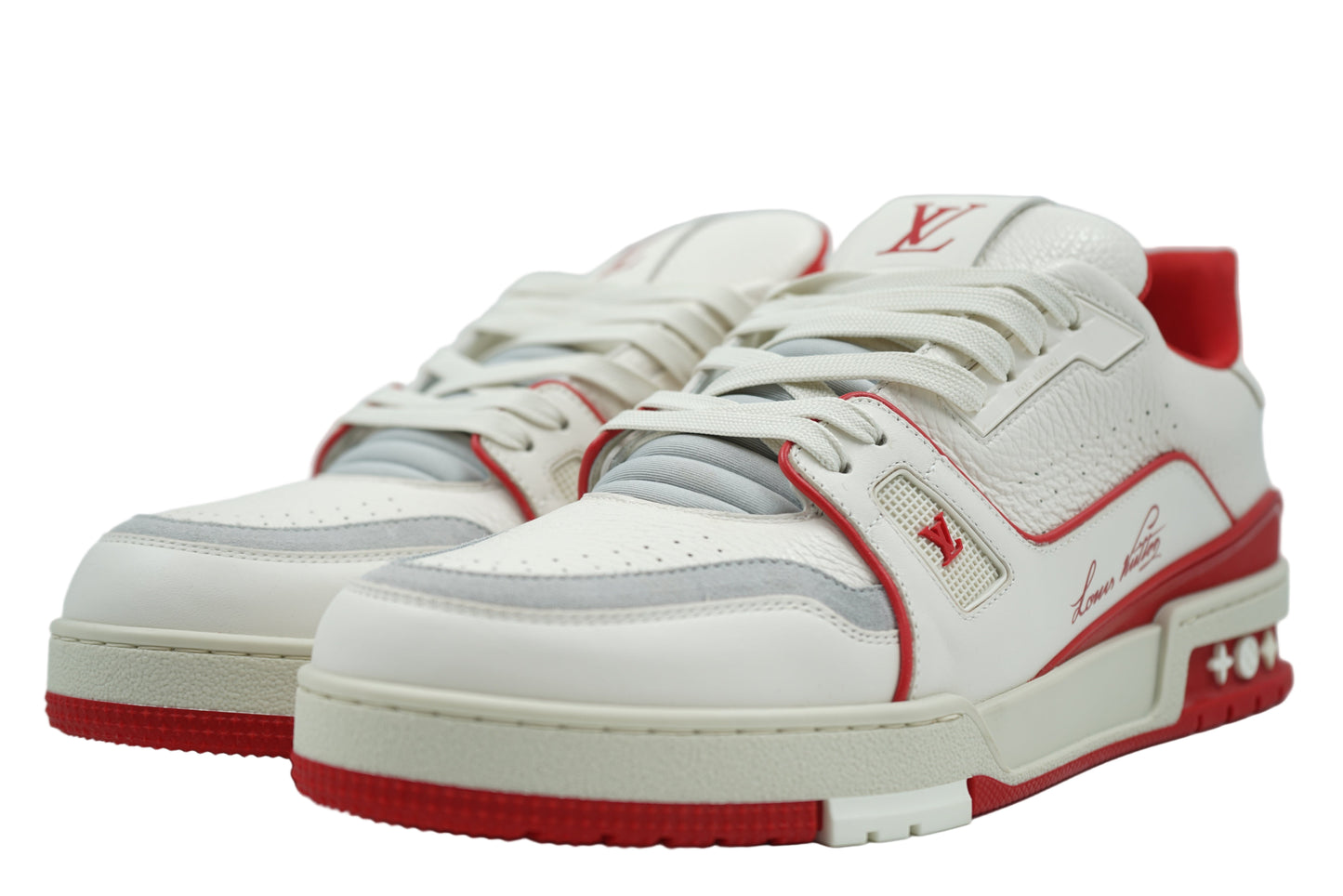 Louis Vuitton White Red LV Trainer