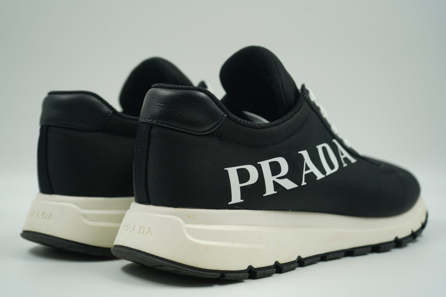 Prada Nylon Low Top Black Sneakers
