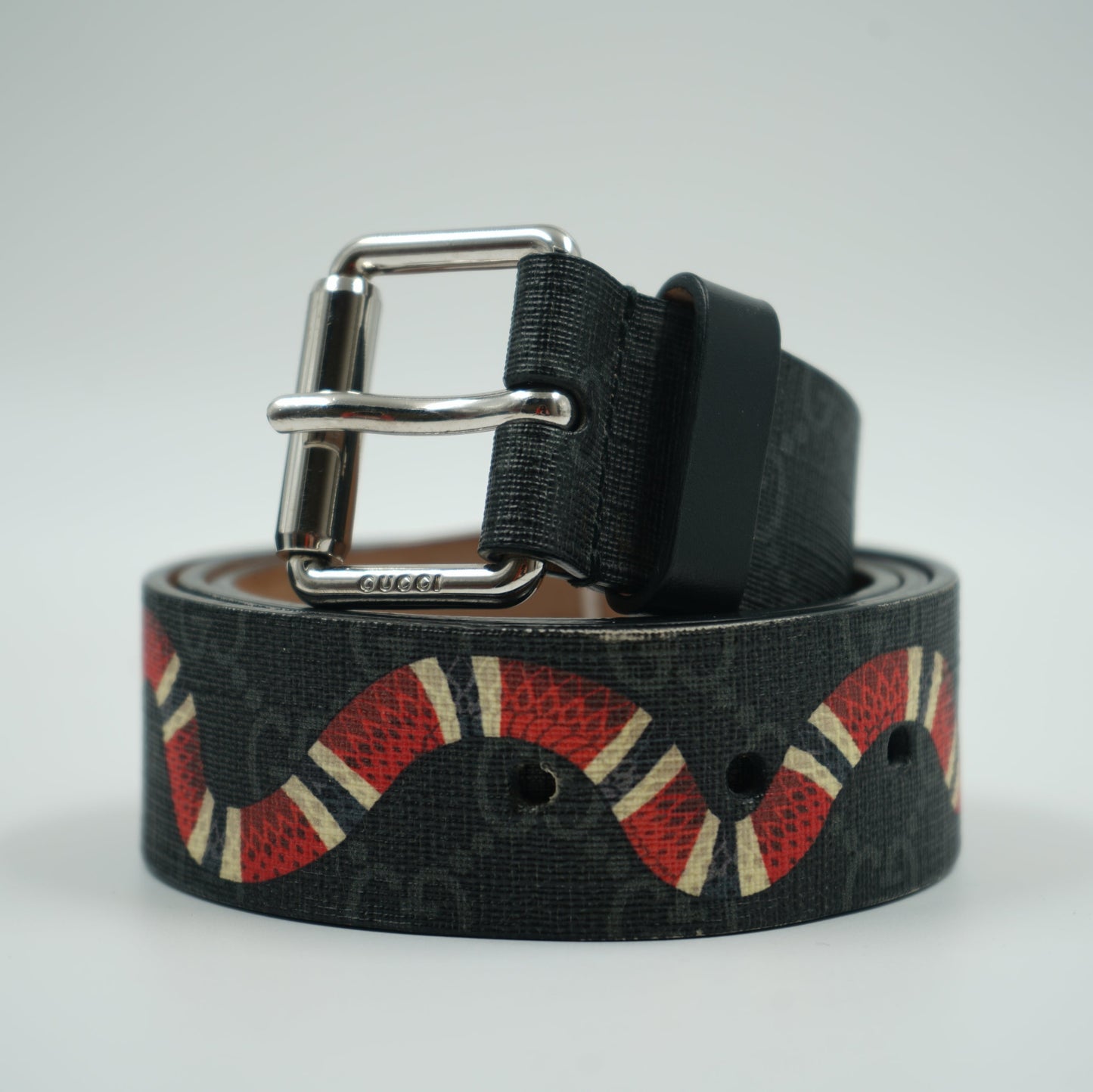 Gucci Snake Black GG Logo Belt