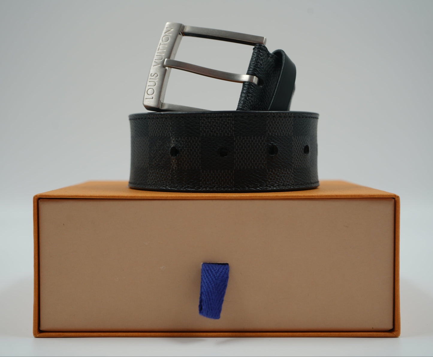 Louis Vuitton Black Grey Damier Belt