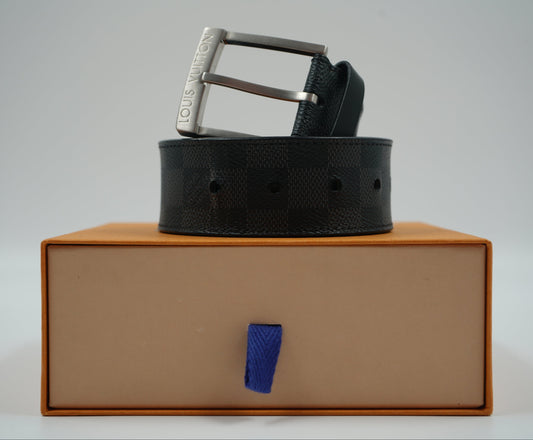 Louis Vuitton Black Grey Damier Belt