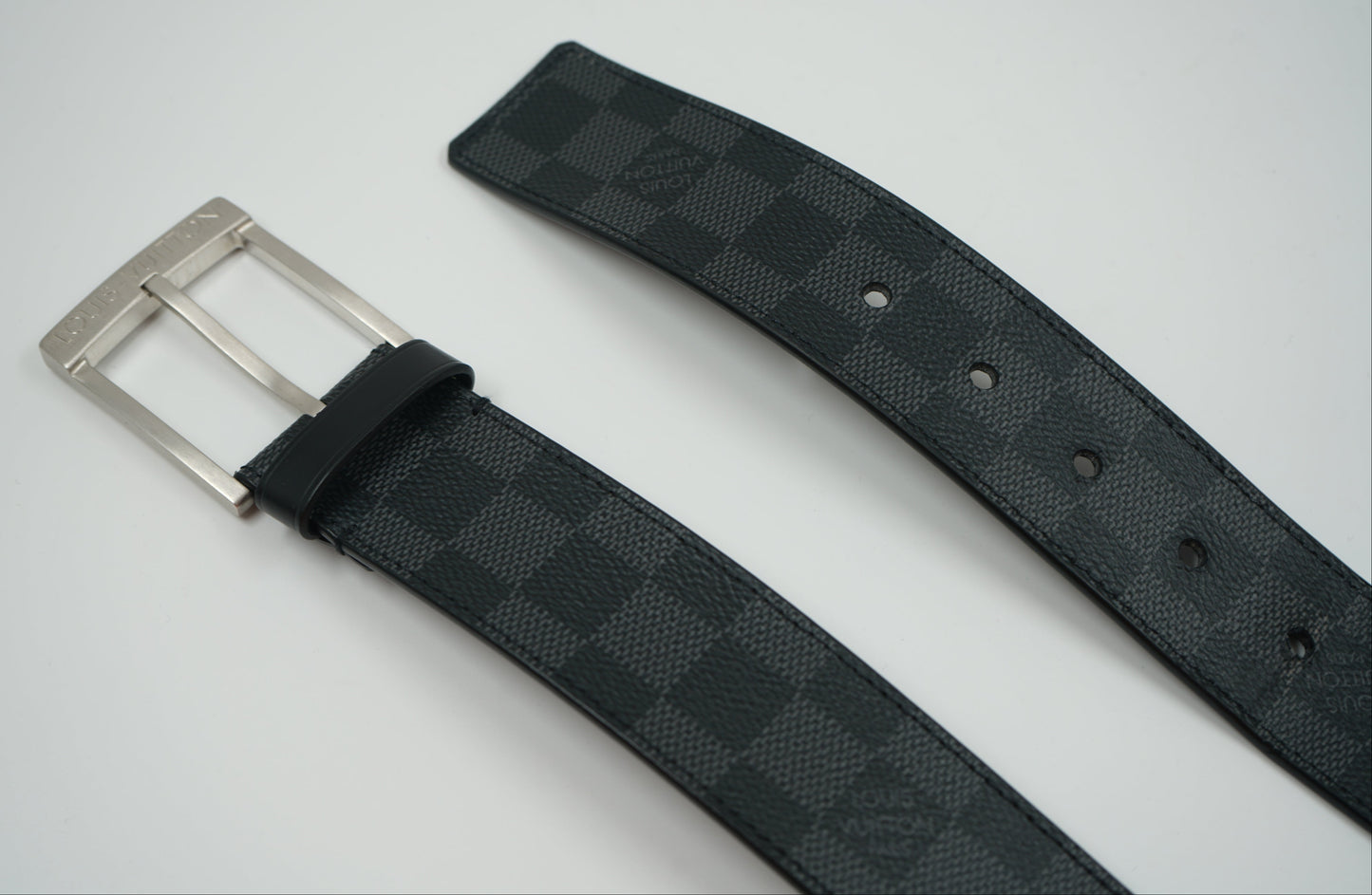 Louis Vuitton Black Grey Damier Belt