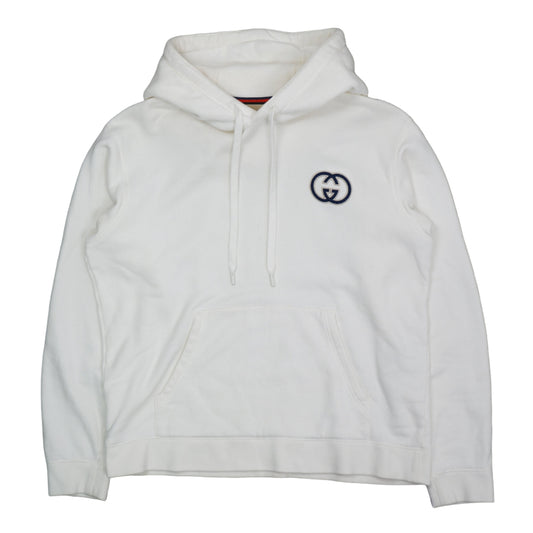 Gucci GG Chest Logo White Hoodie