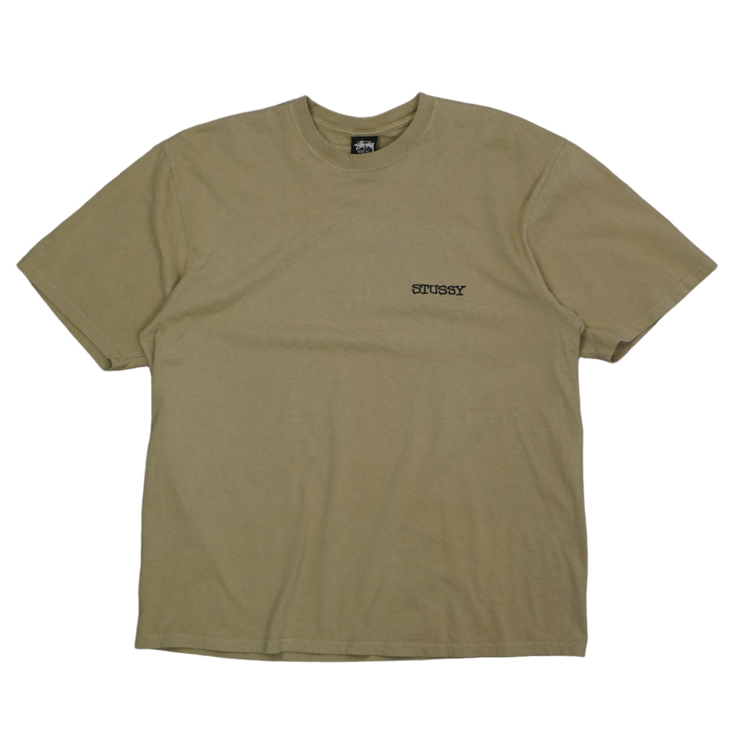 Stussy Text Logo Beige T-Shirt