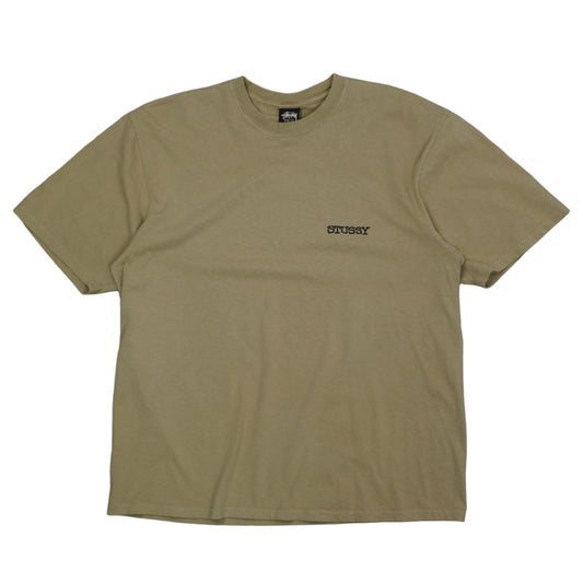 Stussy Text Logo Beige T-Shirt