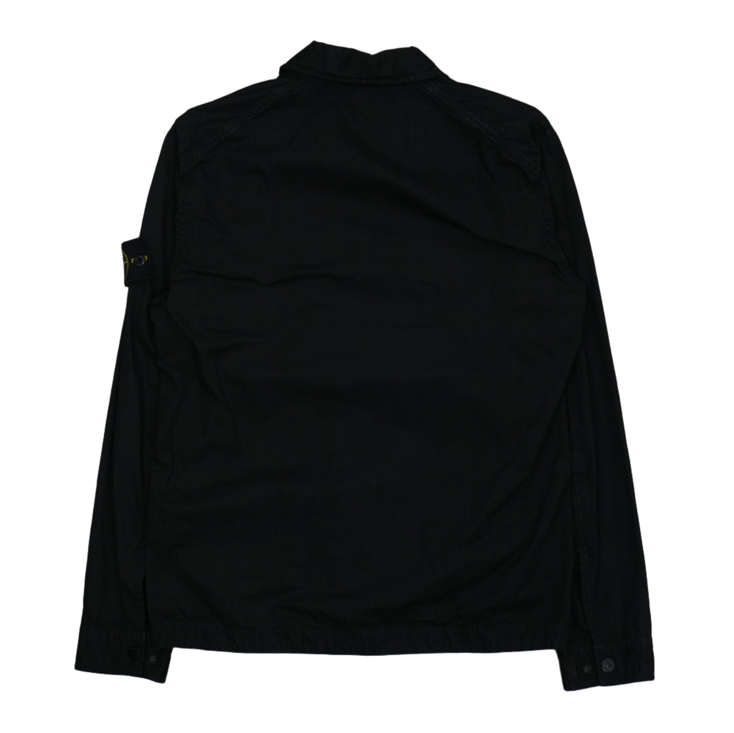 Stone Island Double Pocket Black Zip-Up Overshirt