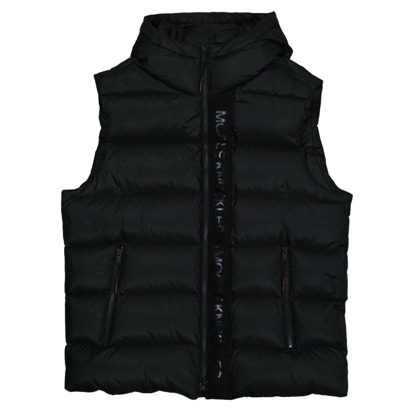 Moose Knuckles Text Logo Black Down Vest
