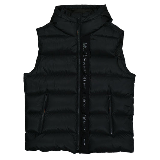 Moose Knuckles Text Logo Black Down Vest