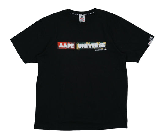 AAPE World Camo Box Logo Black T-Shirt