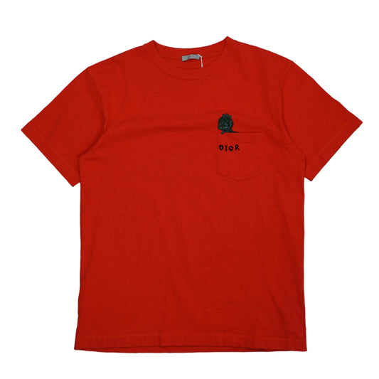 Dior Animal Chest Pocket Red T-Shirt