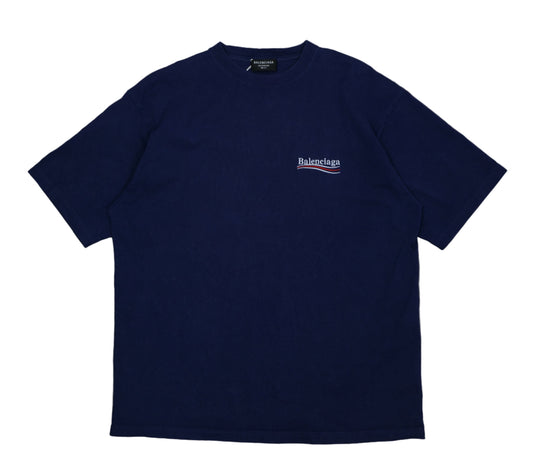 Balenciaga Campaign Logo Blue T-Shirt